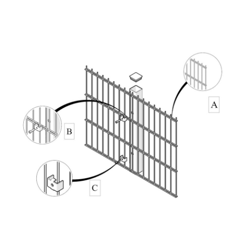 Picture of 1.2m High 656 Twin Wire Mesh Fencing Kit (2.5m) | Anti-Climb, High Security, Durable & Attractive | Dig-In & Base Plated Options